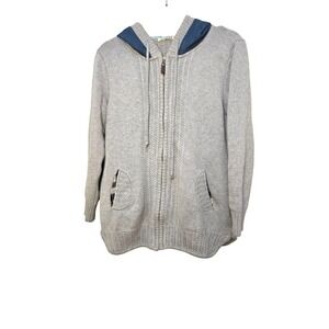 Sport Yizhen Women's Plus Size Gray Hooded Knit Cardigan Size XXL